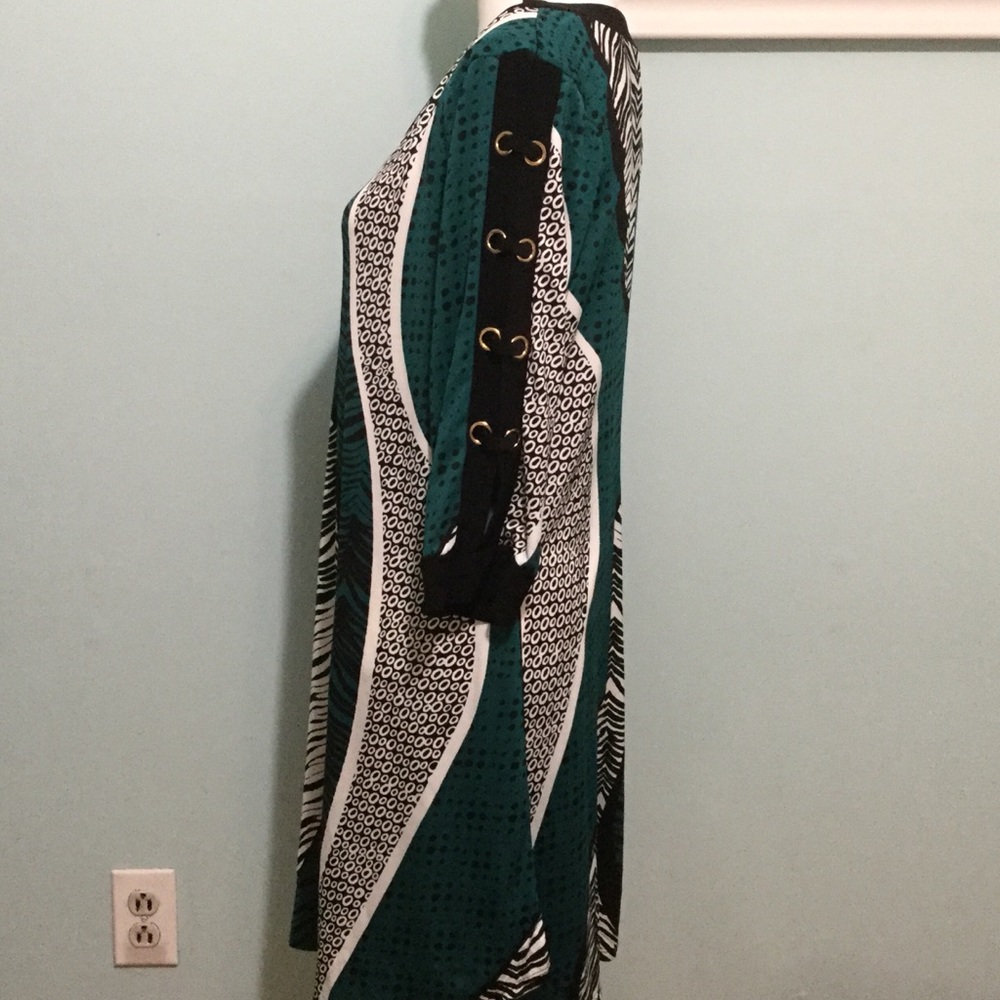 NWT - Per Seption  Concept- Green Print Dress - Picture 3 of 7